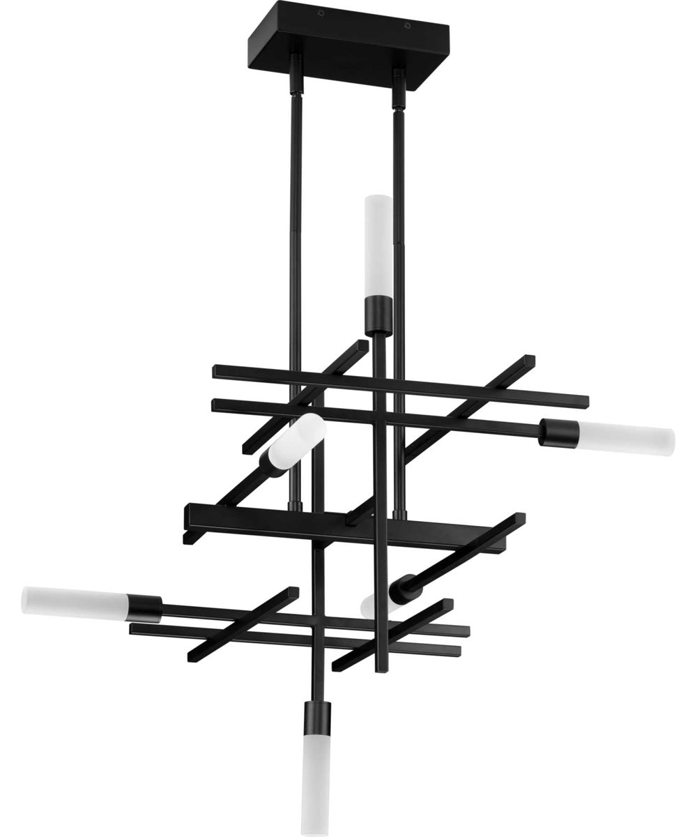 Quadrant LED 6-Light Modern Style Chandelier Light Matte Black