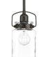 Calhoun 1-Light Clear Glass Farmhouse Mini-Pendant Light Antique Bronze
