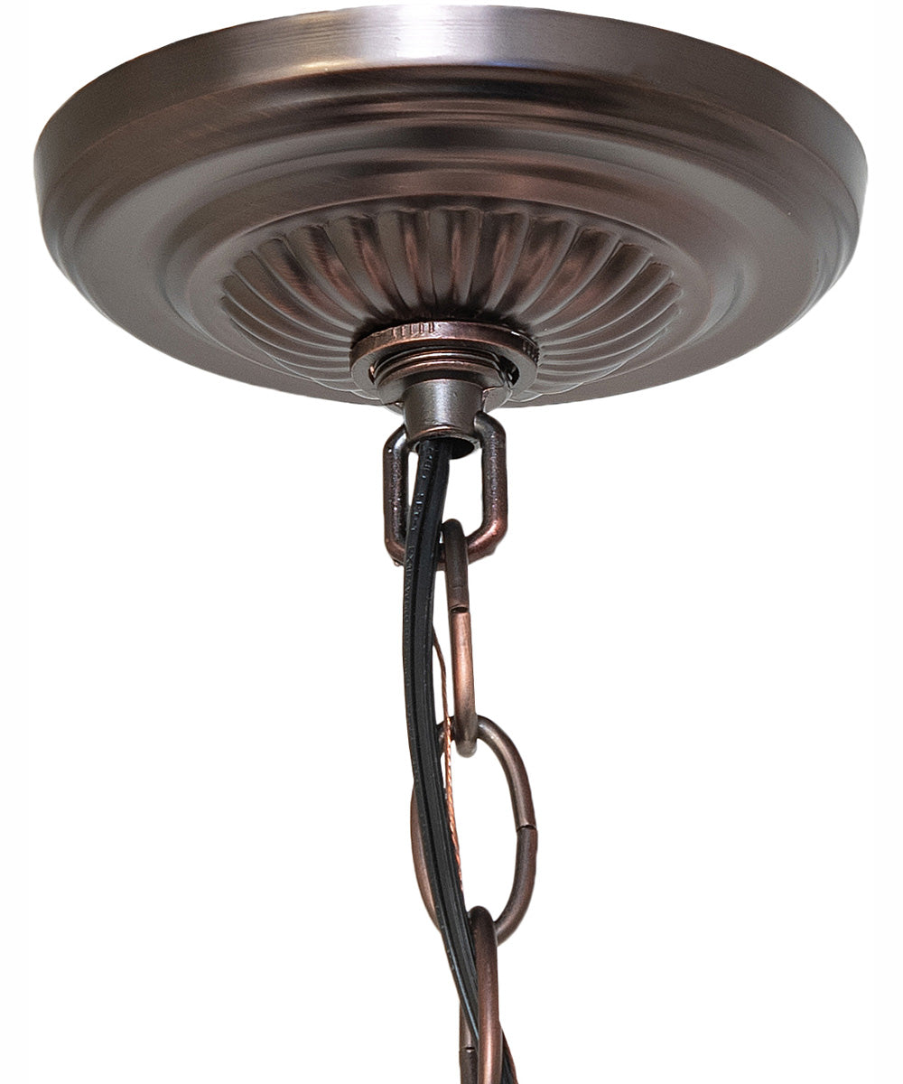 24" Wide Seafoam/Cranberry Tiffany Pond Lily 12 Light Chandelier