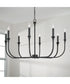 Decklan 8-Light Chandelier Black Iron