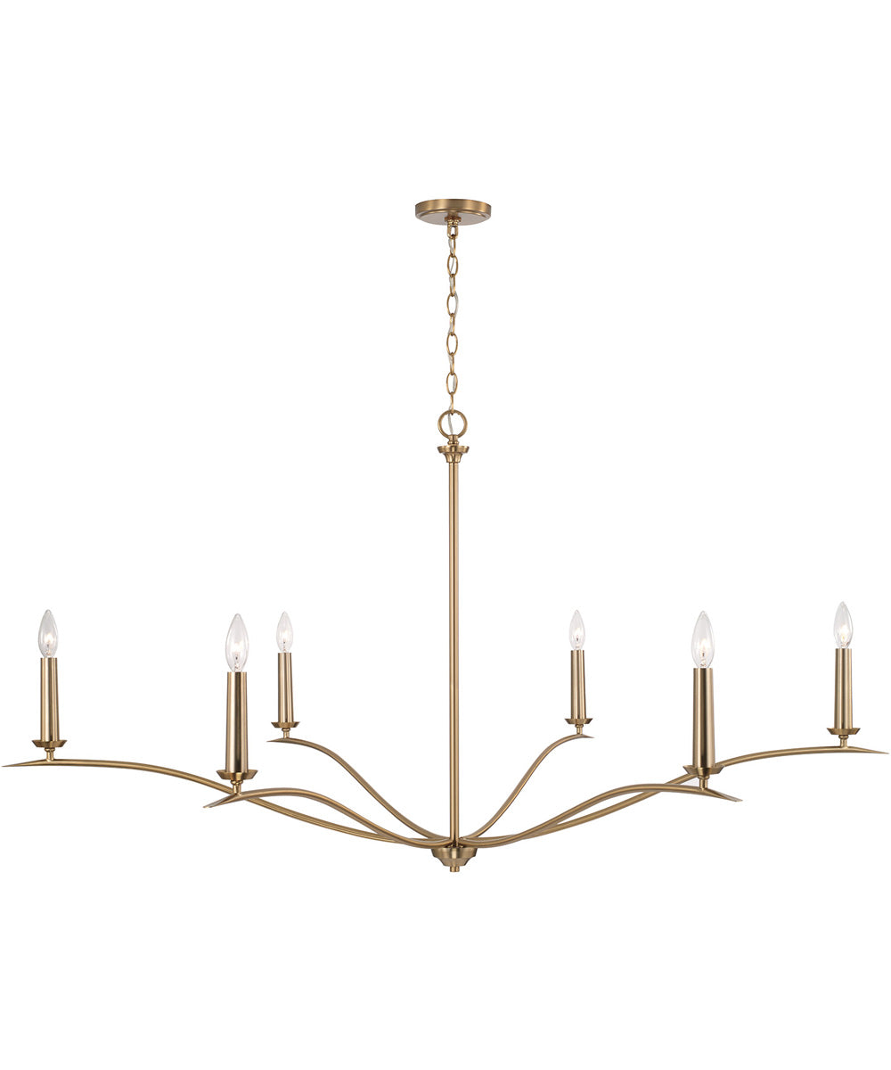 Grady 6-Light Chandelier Matte Brass