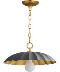 Primrose 1-Light Pendant Dark Grey / Gold Leaf