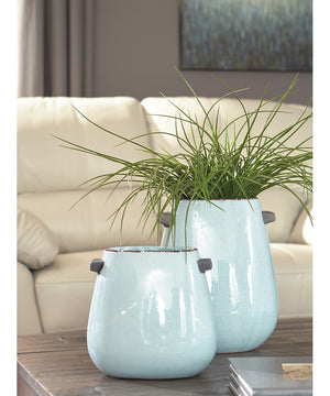 Diah Vase Set of 2 Blue