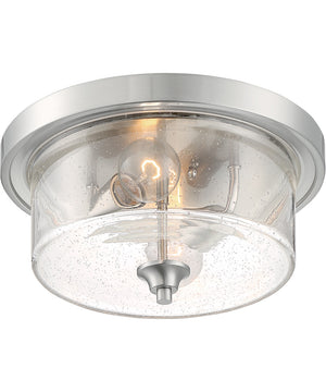 13"W Bransel 2-Light Close-to-Ceiling Brushed Nickel