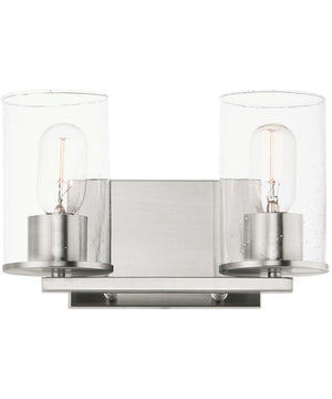 Sleek 2-Light Bath Vanity Satin Nickel
