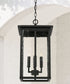 Barrett 4-Light Outdoor Hanging-Lantern Rain or Shine - Black
