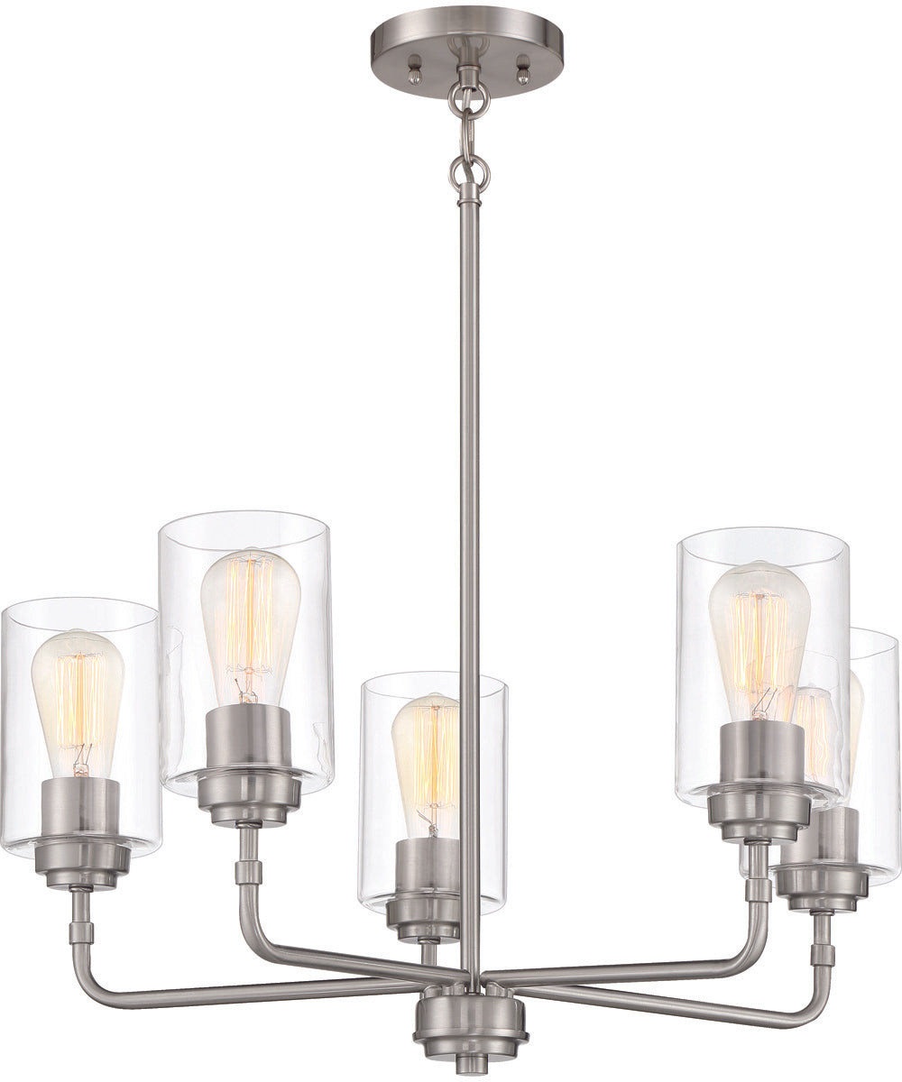 Stowe 5-Light Chandelier Brushed Polished Nickel