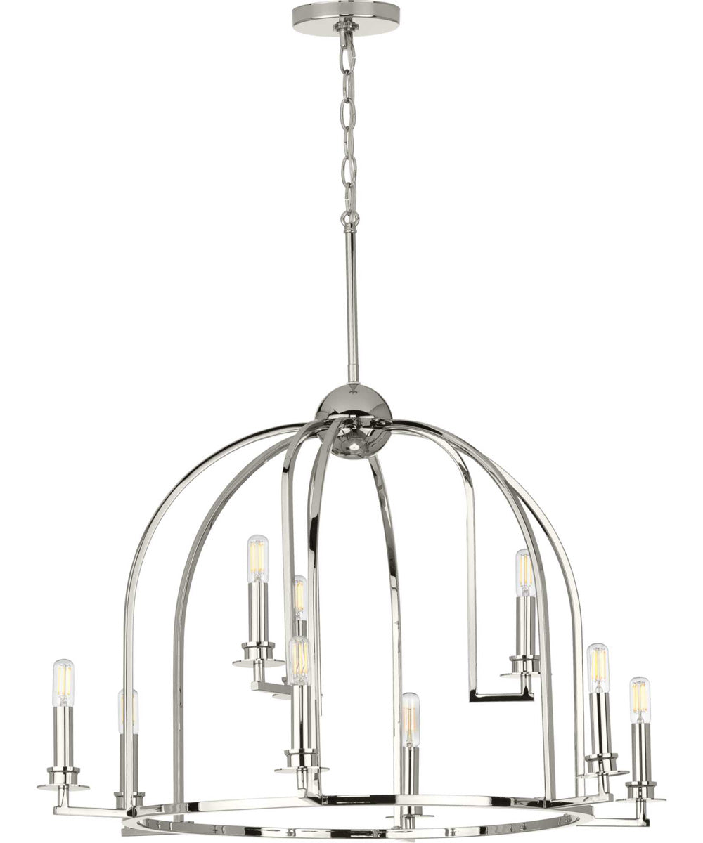 Seneca 9-Light Farmhouse Chandelier Light Polished Nickel