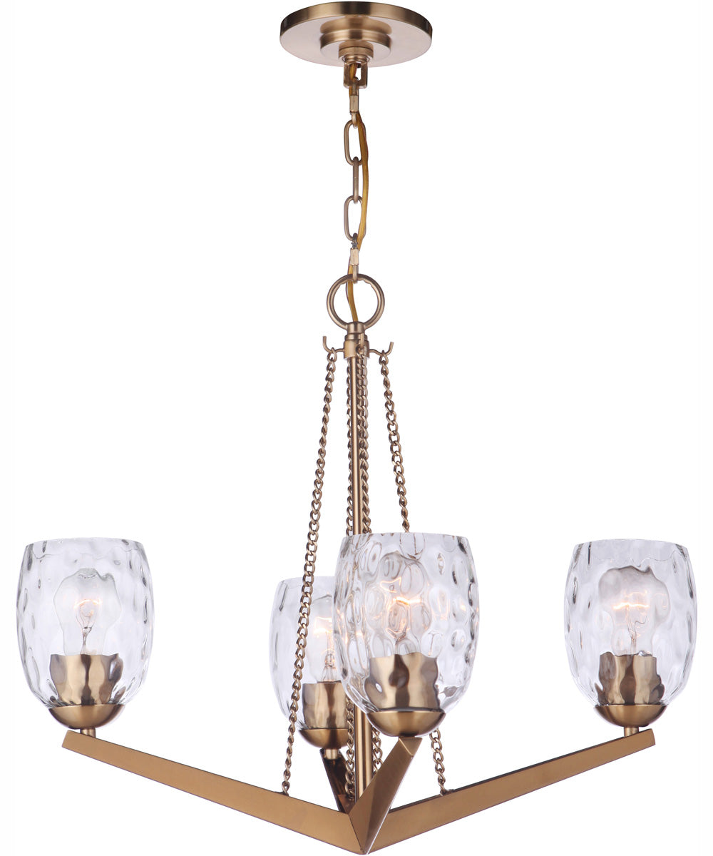 Guiding Star 4-Light Chandelier Satin Brass
