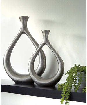 Dimaia Vase (Set of 2) (2/CS) Antique Silver