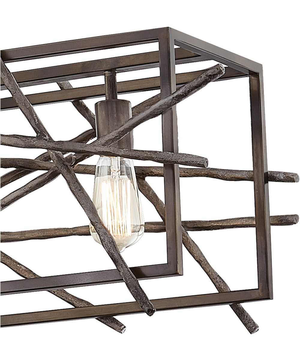 Brigham 5-light Island Light Restored Bronze