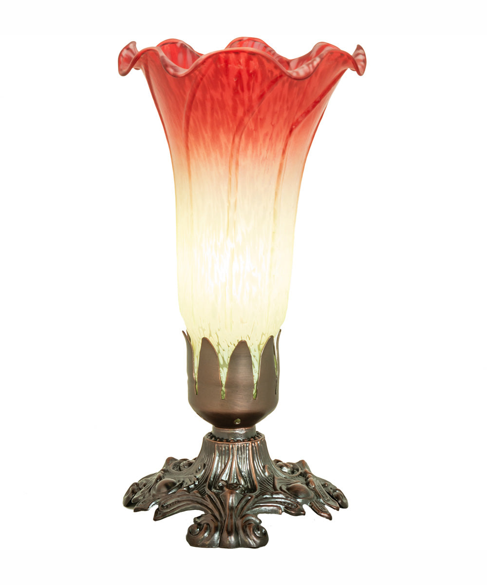 8" High Seafoam/Cranberry Victorian Accent Lamp