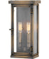 Hamilton 2-Light Medium Outdoor Wall Mount Lantern in Dark Antique Brass
