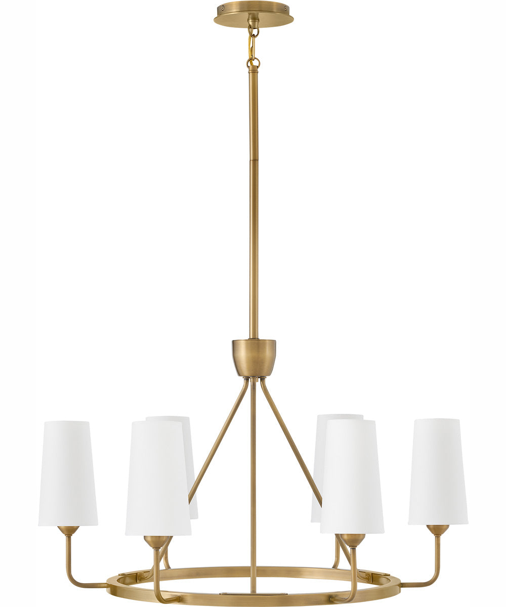 Lewis 6-Light Medium Single Tier in Heritage Brass