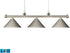 14"W Casual Traditions 3-Light LED Billiard Satin Nickel/Matching Metal Shades