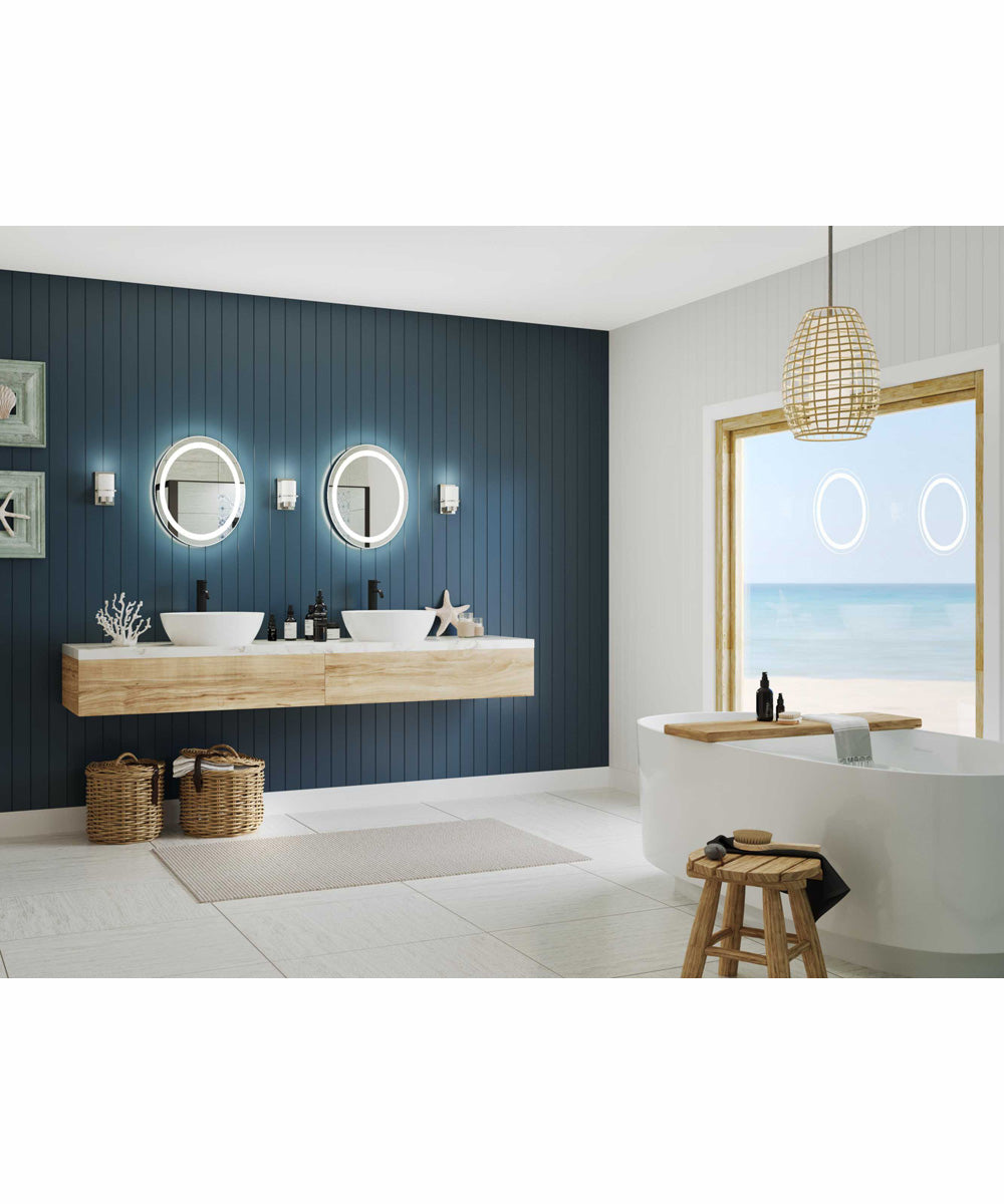 Captarent 22x28 in. Oval Illuminated Integrated LED Modern Mirror White