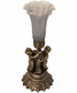 13" High Gray Tiffany Pond Lily Twin Cherub Accent Lamp