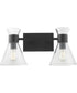 Beldar 2-light Bath Vanity Light Matte Black w/ Clear Glass