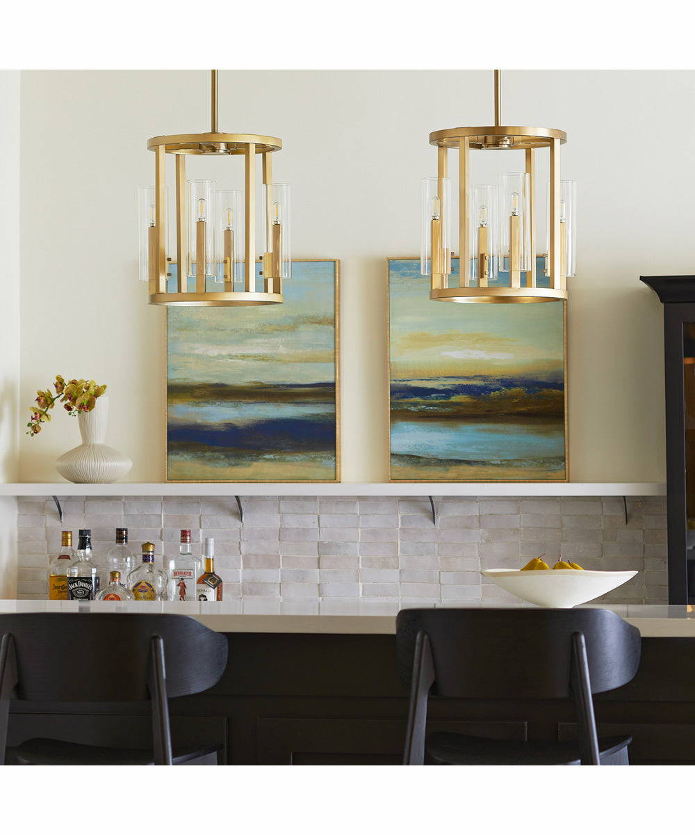 Harbin 4-light Entry Foyer Hall Chandelier Aged Brass