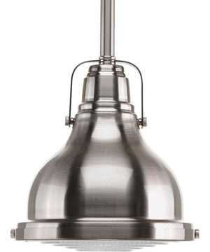 Fresnel Lens 1-Light Clear Fresnel Glass Coastal Mini-Pendant Light Brushed Nickel