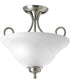 2-Light 13-1/4" Semi-Flush Brushed Nickel
