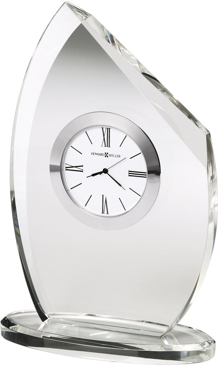 8"H Cascade Tabletop Clock Polished Silver Tone