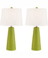 Muriel 2-Light 2 Pack-Table Lamp Green Ceramichrome/ White Linen