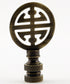 Classic 4 Blessings Asian Lamp Finial Antique Brass Metal 2.25"h