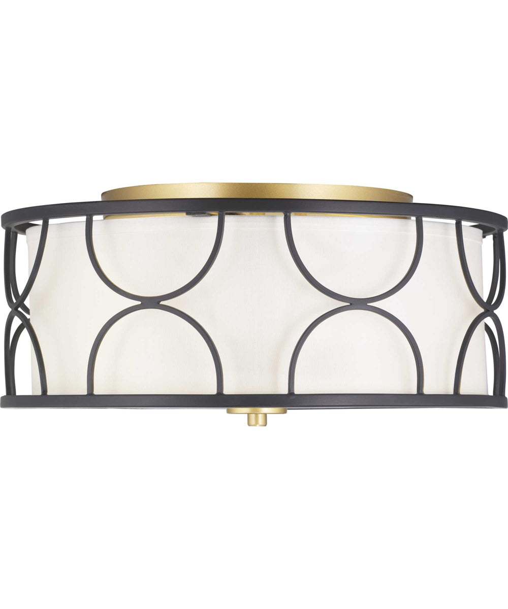 Landree 16" 3-Light Flush Mount Matte Black