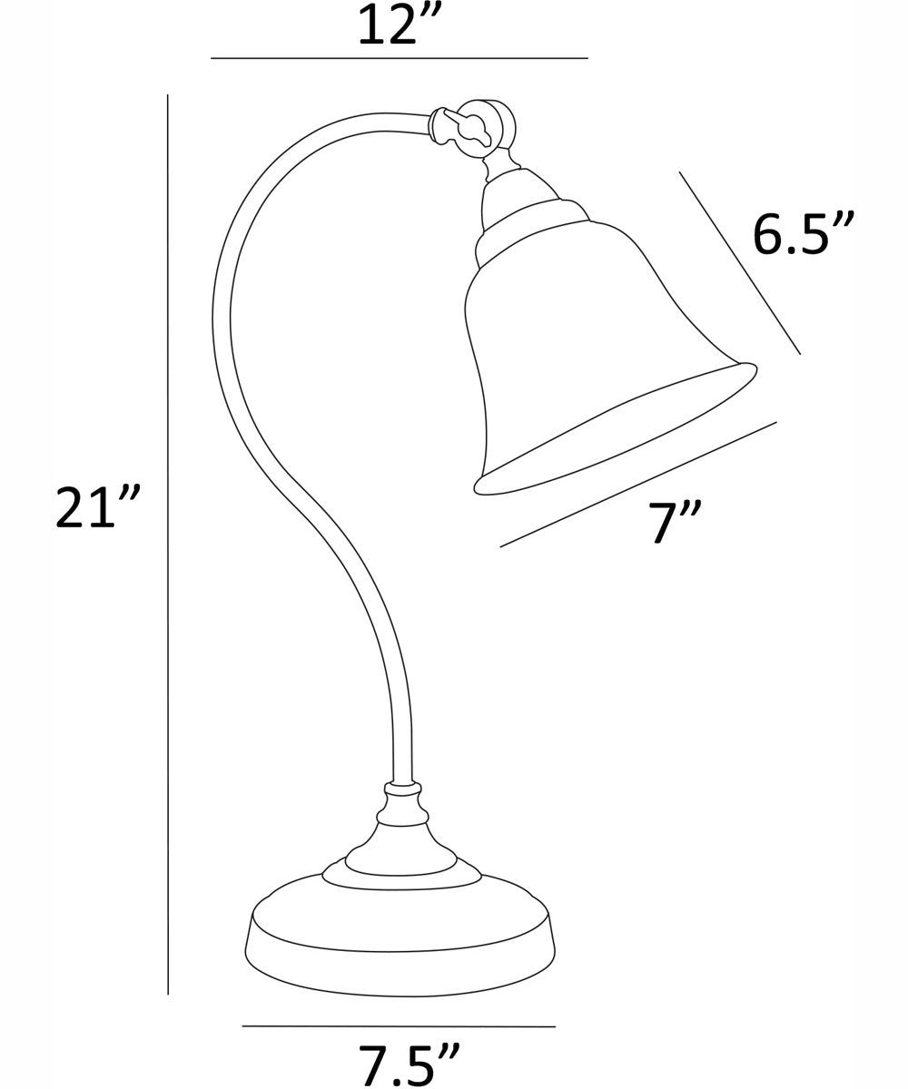 Gianna 1-Light Desk Table Lamp Antique Copper