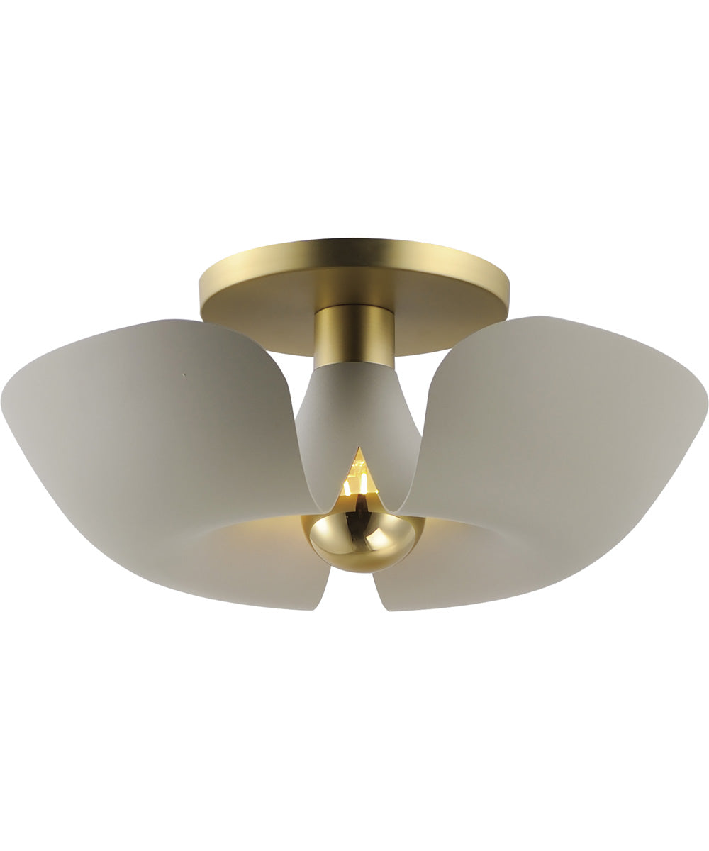 Poppy 18 inch Flush Mount Silver Gold / Satin Brass