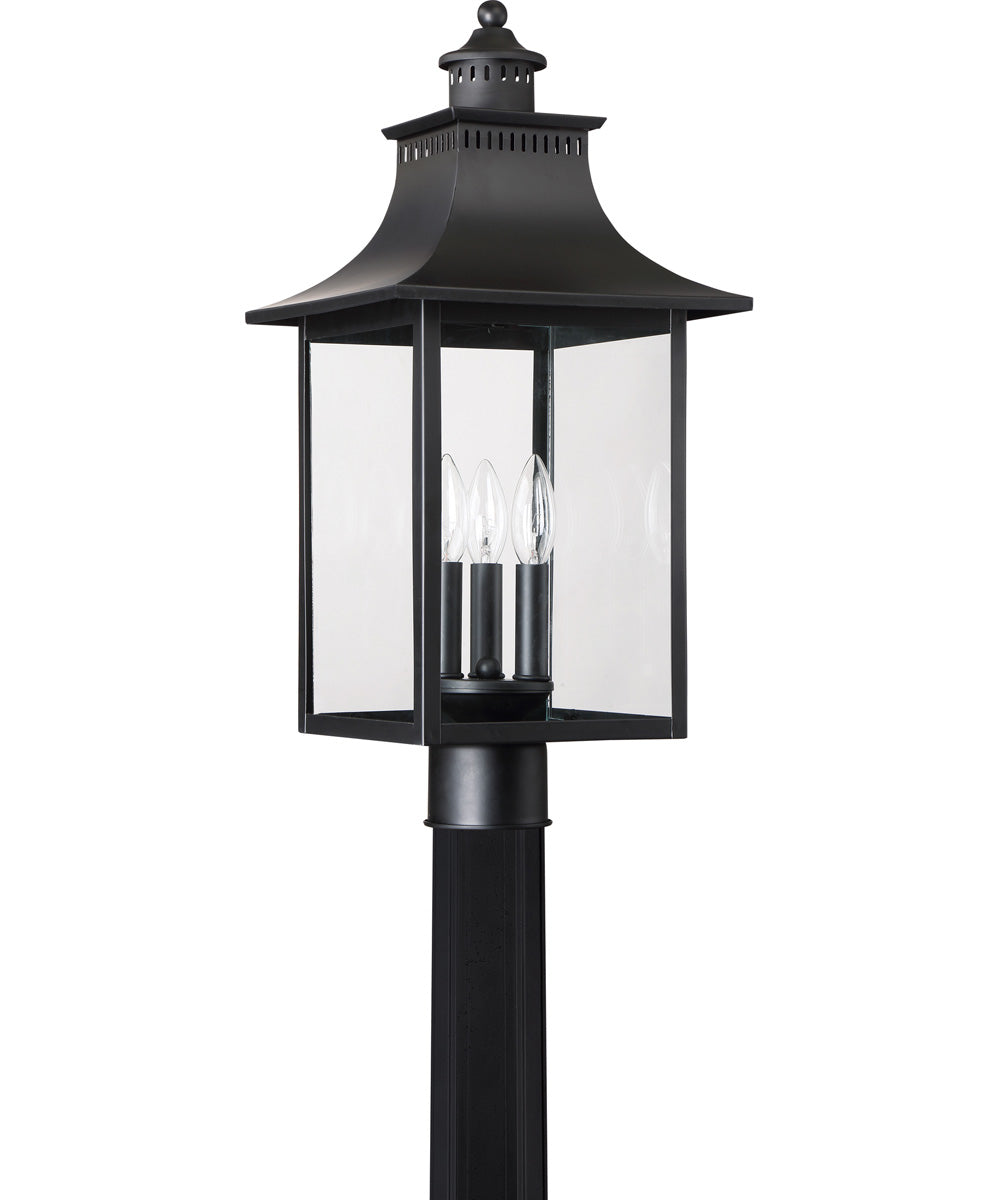 Chancellor Large 3-light Outdoor Post Light Mystic Black
