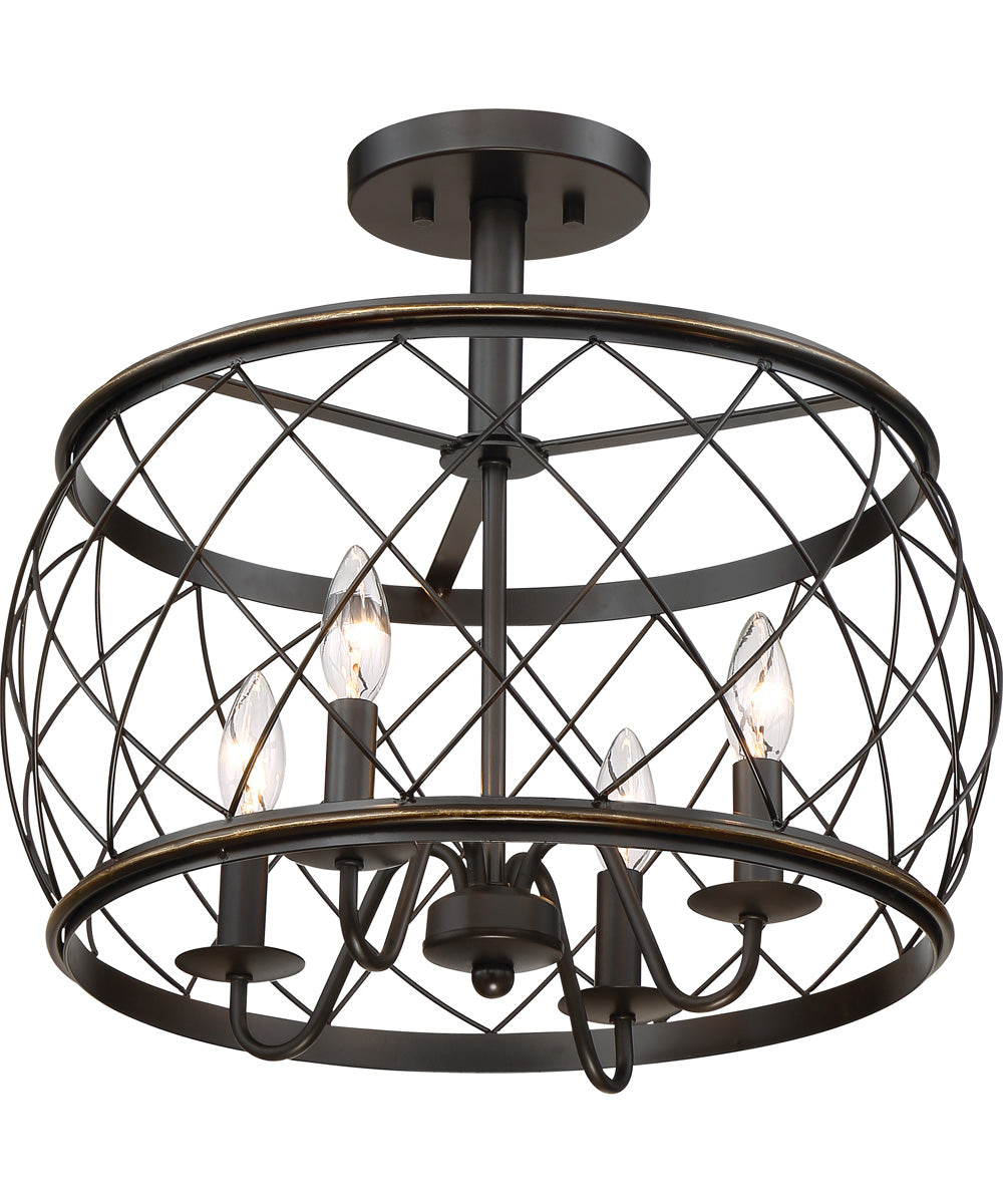 Dury Small 4-light Semi Flush Mount Palladian Bronze