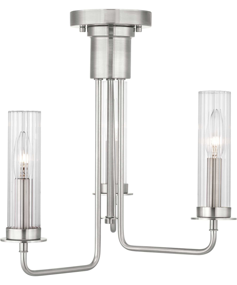 Rainey 3-Light. Semi-Flush Convertible Brushed Nickel