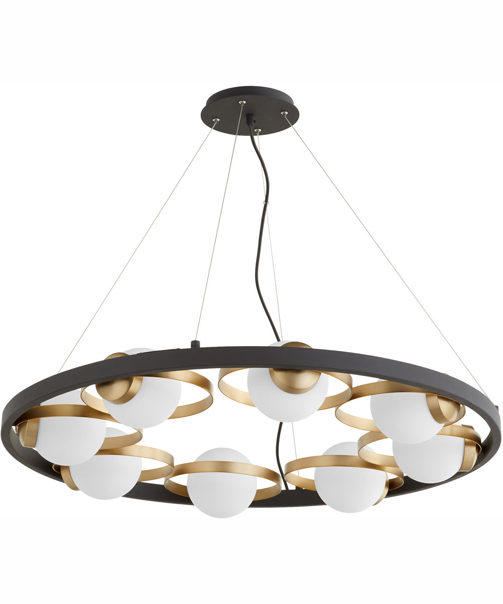 Nimbus 8-light Chandelier Textured Black w/ Aged Brass