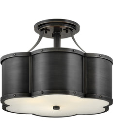 Chance 3-Light Medium Semi-flush Mount in Blackened Brass