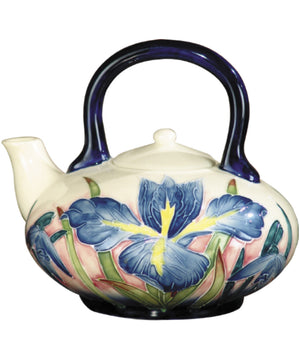 5.5 Inch H Iris Hand Painted Porcelain Tea Pot