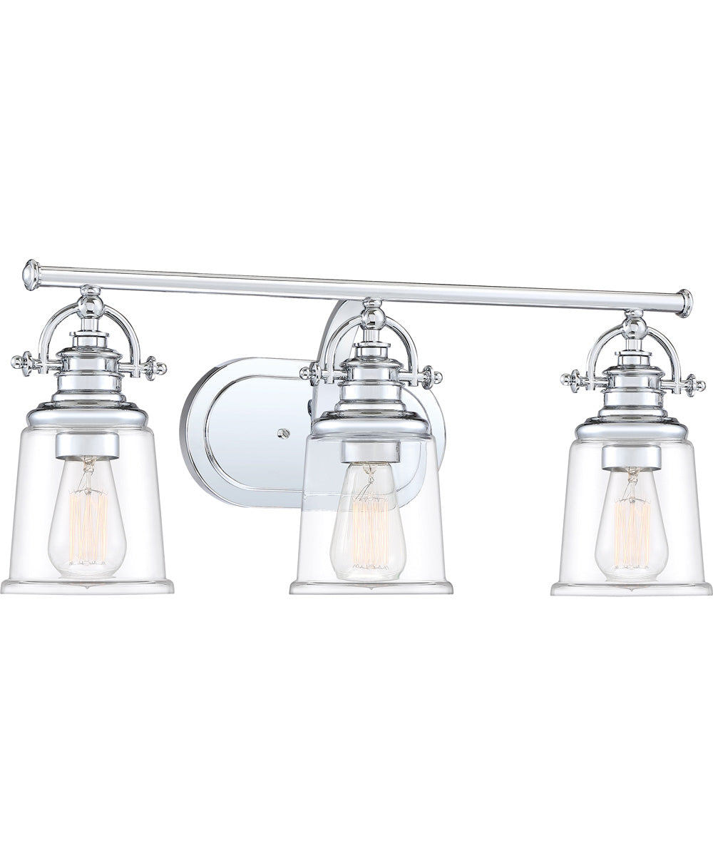 Grant Large 3-light Bath Light Polished Chrome