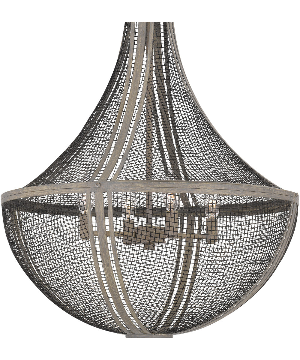 Hallie 4-light Pendant Distressed Grey Wood