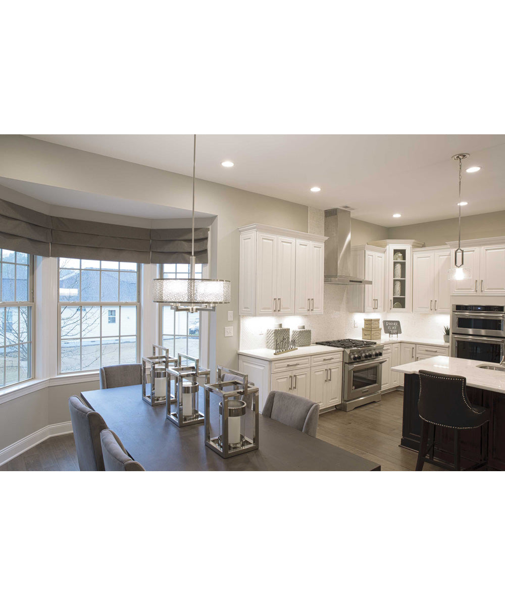 Caress 1-Light Clear Water Glass Luxe Mini-Pendants Light Polished Nickel