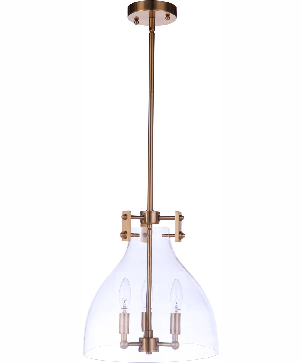 Chardonnay 3-Light Pendant Satin Brass