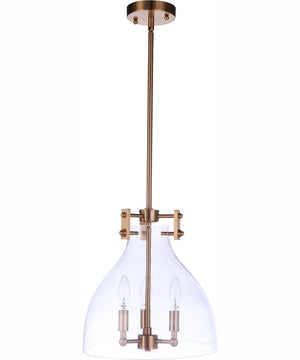 Chardonnay 3-Light Pendant Satin Brass