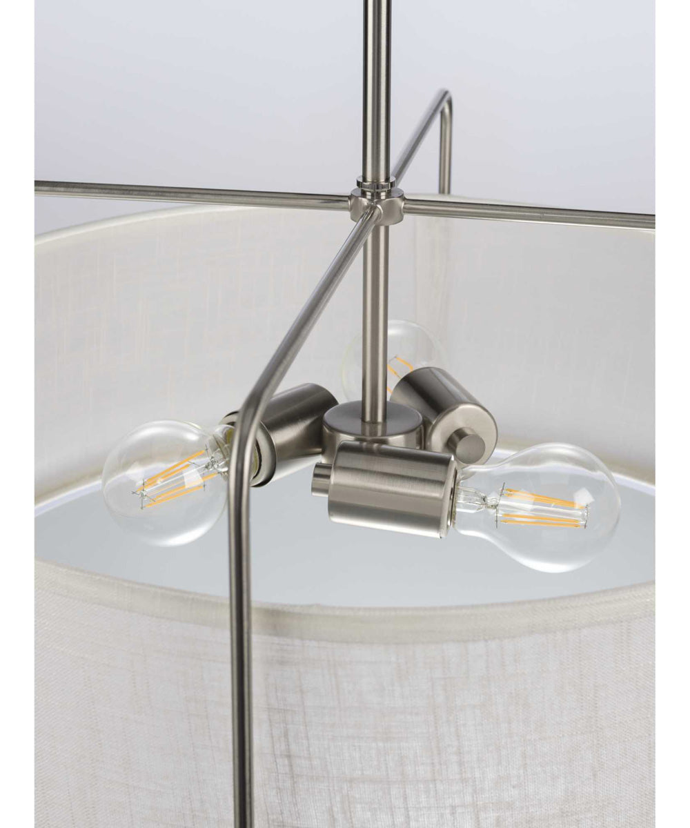 Kempsey 3-Light Semi-Flush Convertible Brushed Nickel