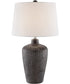 Clayton 1-Light Table Lamp Bronze Finished/White Fabric Shade