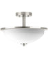 Replay 2-Light 14-3/4" Semi-Flush Brushed Nickel