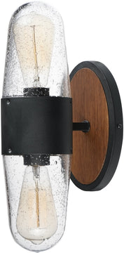 15"H Lido 2-Light Outdoor Wall Sconce Antique Pecan / Black