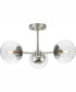 Atwell 3-Light Mid-Century Modern Semi-Flush Mount Brushed Nickel