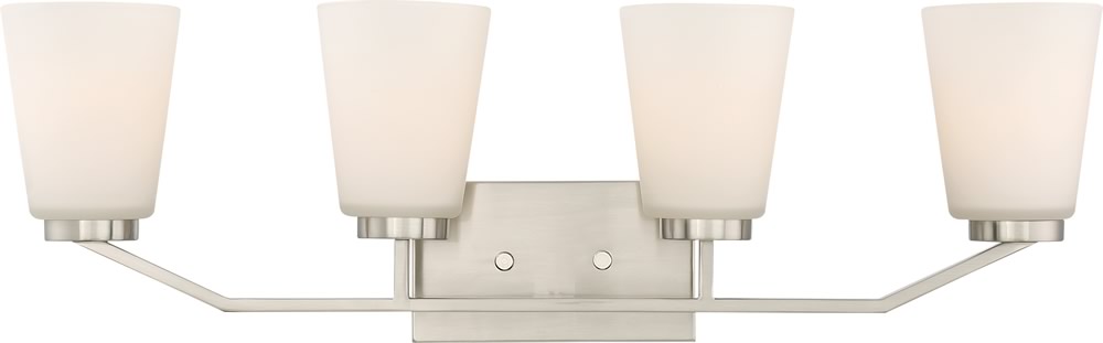 30"W Nome 4-Light Vanity & Wall Brushed Nickel