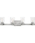Miley 4-Light Vanity in Brushed Nickel with Clear glass