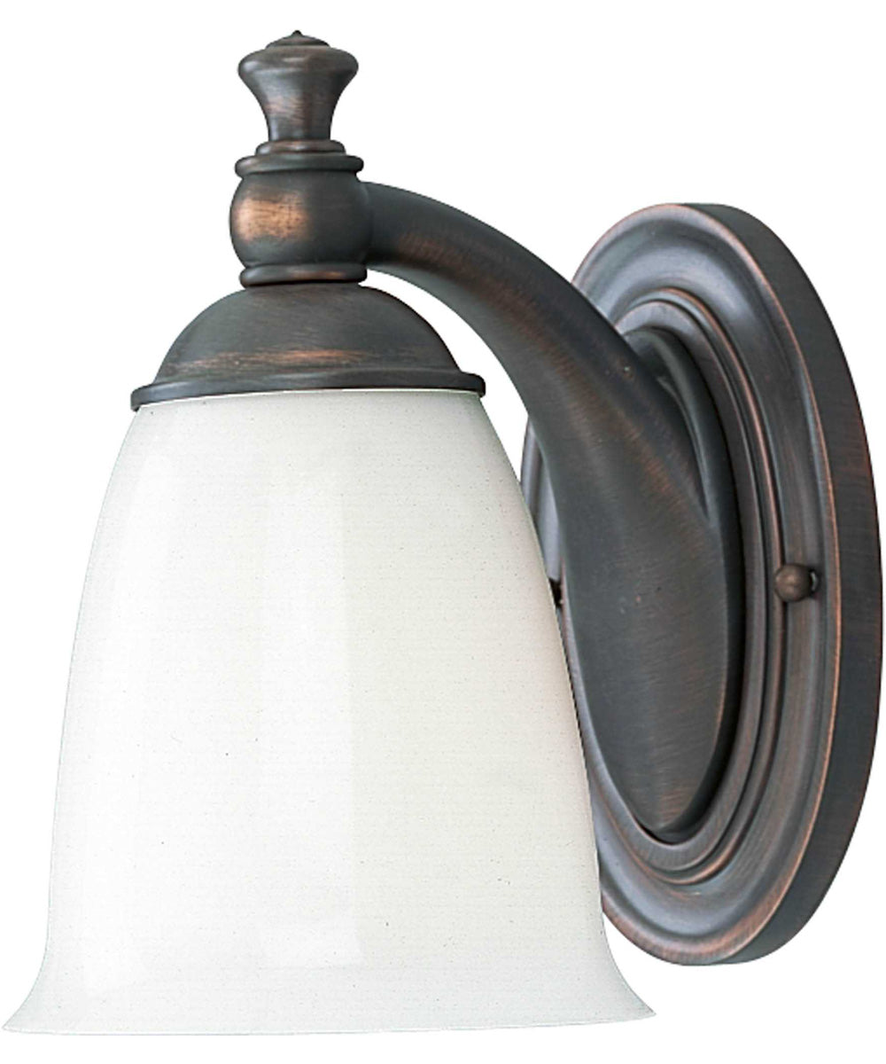 Victorian 1-Light White Opal Glass Farmhouse Bath Vanity Light Venetian Bronze